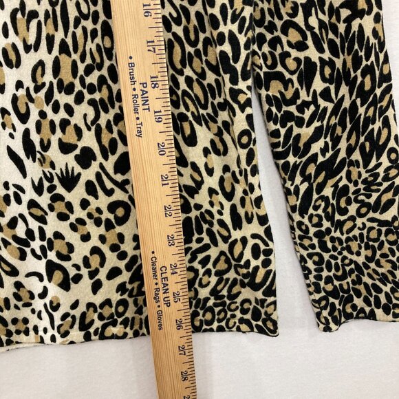 New PIERRI New York Large Leopard Beaded Stretch Knit Long Sleeve Sweater - Picture 4 of 8